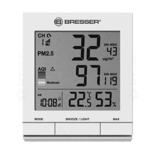 Statie monitorizare calitate aer Bresser 7110300, temperatura, umiditate, Wi-Fi