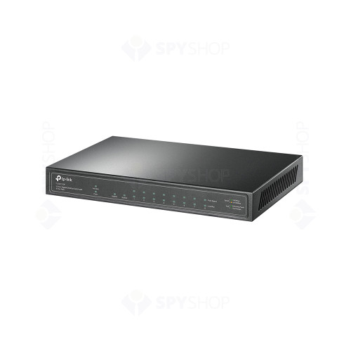 Switch 10 porturi Gigabit TP-Link TL-SG1210P, 10/100/1000 Mbps, 20 Gbps, 63 W, 1x SFP, PoE+, fara management 