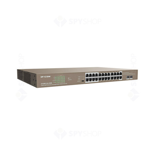 Switch 24 de porturi IP-COM G1126P-24-410W, 2 porturi SFP, 48 Gbps, 35.7 Mpps, 8.000 MAC, PoE, fara management