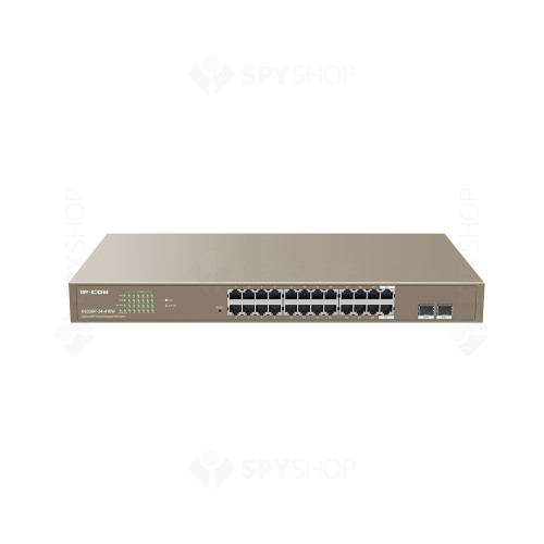 Switch 24 porturi Gigabit IP-COM G3326P-24-410W, 2x SFP, 48 Gbps, 370W, PoE, cu management