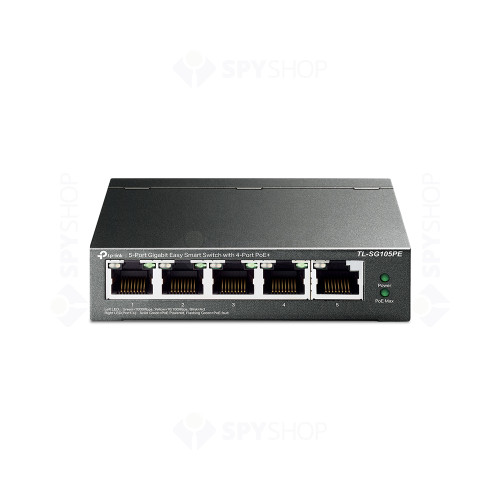 Switch 5 porturi Gigabit TP-Link TL-SG105PE, 10 Gbps, PoE+, fara management