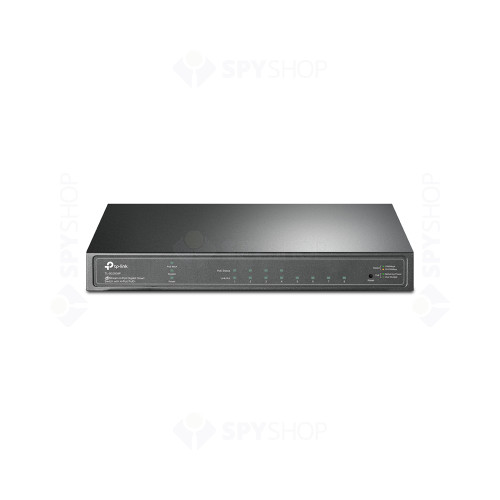 Switch 8 porturi Gigabit JetStream TP-Link TL-SG2008P, 16 Gbps, 10/100/1000 Mbps, 62 W, PoE+, cu management