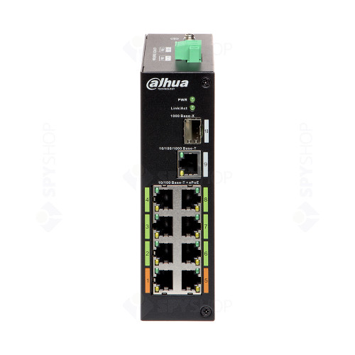 Switch cu 8 Porturi ePoE Dahua LR2110-8ET-120, 8000 MAC, 8.8 Gbps
