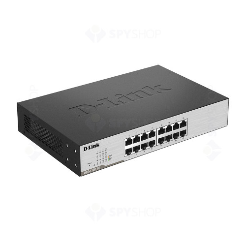 Switch cu 16 porturi D-Link DGS-1100-16, 32 Gbps, 23.81 Mpps, 8.000 MAC, cu management