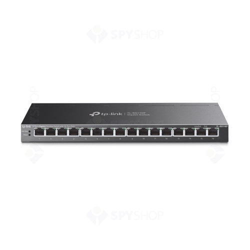 Switch cu 16 porturi Gigabite TP-Link TL-SG116P, 32 Gbps, 23.8 Mpps, plug & play, PoE, fara management