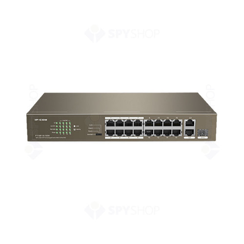Switch cu 16 porturi IP-COM F1118P-16-150W, 7.2 Gbps, 5.36 Mpps, 4000 MAC, PoE, fara management