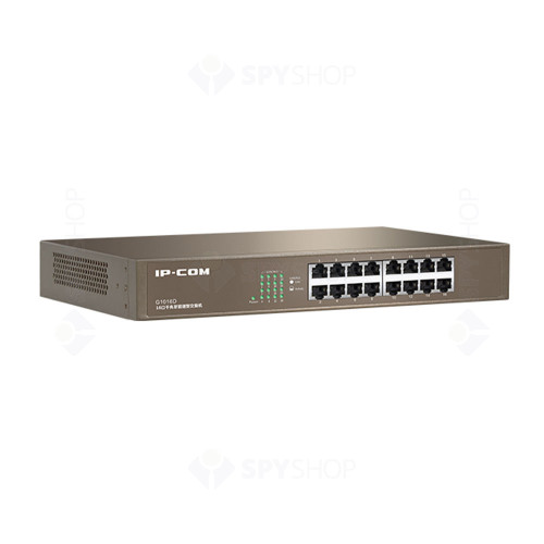 Switch cu 16 porturi IP-COM G1016D, 32 Gbps, 23.8 Mpps, 8000 MAC, fara management