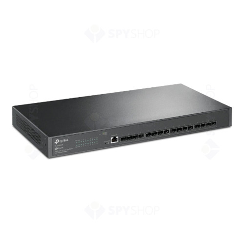 Switch cu 16 porturi SFP+ Gigabit TP-Link TL-SX3016F, 1 port RJ45, 320 Gbps, 238.09 Mpps, 32.000 MAC, cu management