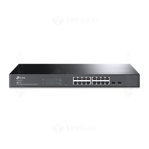 Switch cu 16 porturi TP-Link TL-SG2218, 2 porturi SFP, 36 Gbps, 26.78 Mpps, 8.000 MAC, cu management
