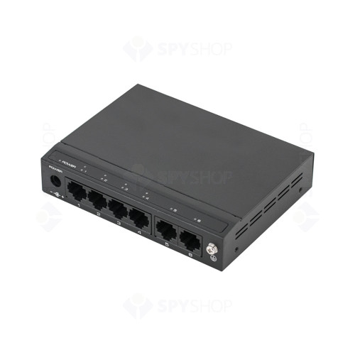 Switch cu 2 porturi SF6P-HM, 2 porturi uplink, 1.2 Gbps, 0.688 Mpps, 2.000 MAC, PoE, fara management