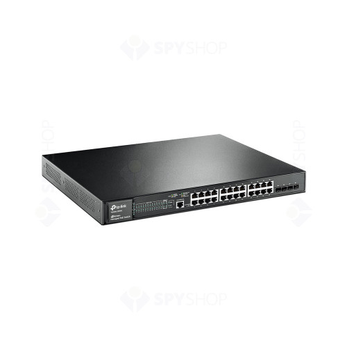 Switch cu 24 de porturi PoE+ TP-Link T2600G-28MPS(TL-SG3424P), 16000 MAC, 56 Gbps