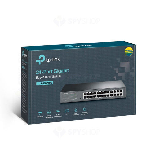 Switch cu 24 de porturi TP-Link TL-SG1024DE, 8000 MAC, 48 Gbps