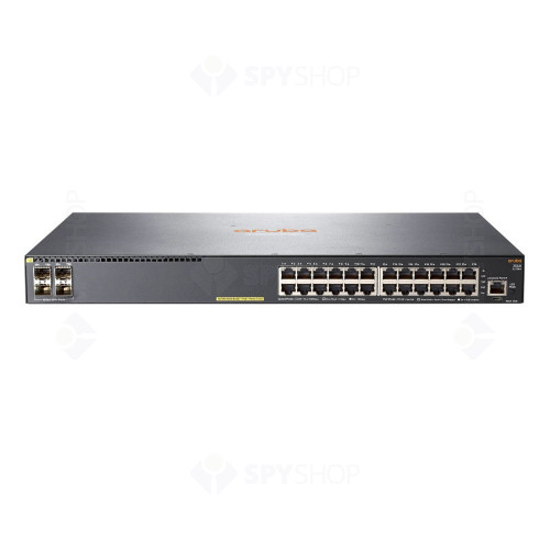 Switch cu 24 porturi Aruba JL356A, 128 Gbps, 16.000 MAC, 4 porturi SFP+, 1U, PoE, cu management