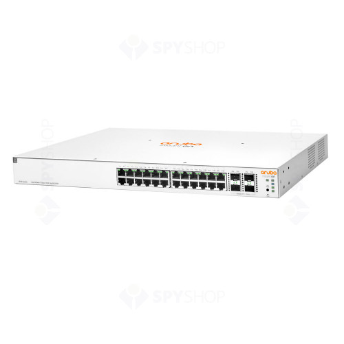 Switch cu 24 porturi Aruba JL684A, 128 Gbps, 95.23 Mpps, 4 porturi SFP/SFP+, 1U, PoE, cu management