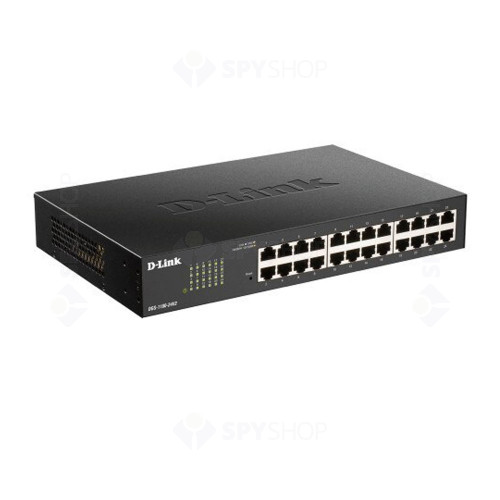 Switch cu 24 porturi D-Link DGS-1100-24V2, 48 Gbps, 35.71 Mpps, 8.000 MAC, 1U, cu management