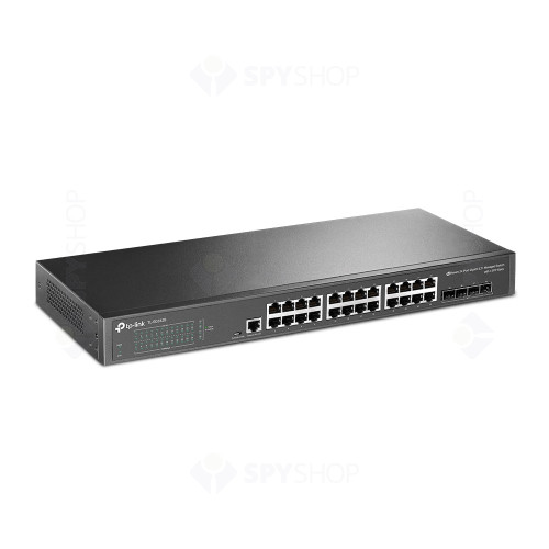 Switch cu 24 porturi Gigabit TP-Link TL-SG3428X, 4 porturi SFP+, 128 Gbps, 95.23 Mpps, 16.000 MAC, cu management