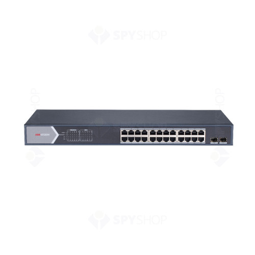 Switch cu 24 porturi Hikvision DS-3E1526P-SI, 52 Gbps, 36.688 Mpps, 8.000 MAC, PoE, cu management