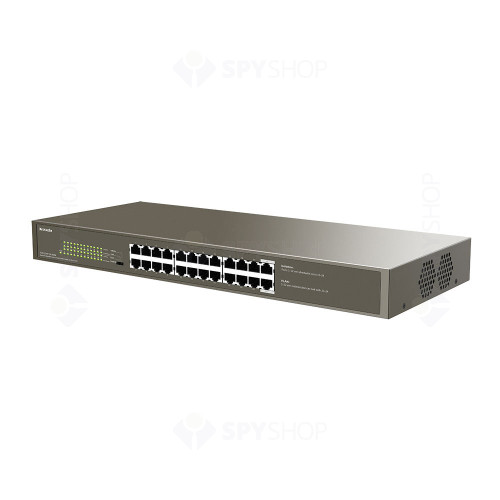 Switch cu 24 porturi Tenda TEG1124P-24-250W, 48 Gbps, 35.7 Mpps, 8000 MAC, PoE, fara management