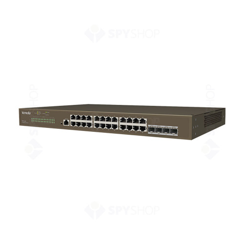Switch cu 24 porturi Tenda TEG5328F, 56 Gbps, 41.7 Mpps, 16000 MAC, cu management