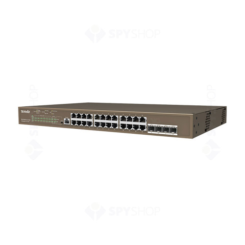 Switch cu 24 porturi Tenda TEG5328P-24-410W, 56 Gbps, 41.7 Mpps, 16000 MAC, PoE, cu management