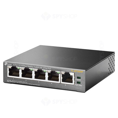 Switch cu 4 porturi PoE TP-Link TL-SF1005P, 2000 MAC, 100 Mbps
