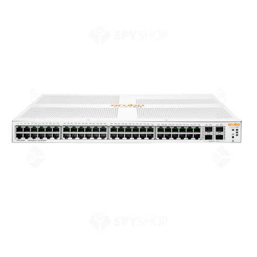 Switch cu 48 porturi Aruba JL686A, 176 Gbps, 130.95 Mpps, 4 porturi SFP/SFP+, 1U, PoE, cu management