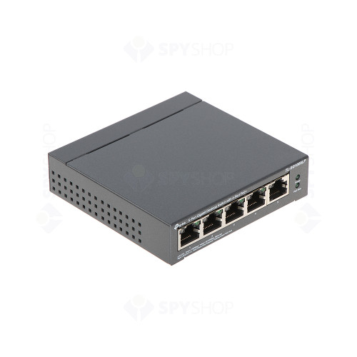 Switch cu 5 porturi Gigabit TP-Link TL-SG1005LP, 4 porturi PoE+, 10/100/1000 Mbps, fara management
