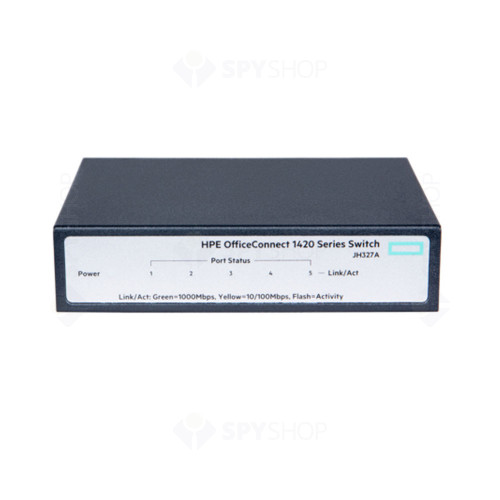 Switch cu 5 porturi Aruba JH327A, 10 Gbps, 7.4 Mpps, 2048 MAC, 1U, fara management