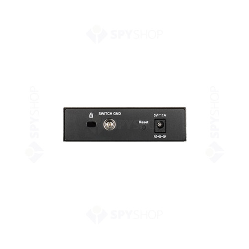 Switch cu 5 porturi Gigabit D-Link DGS-1100-05PDV2, 10 Gbps, 7.44 Mpps, PoE, cu management