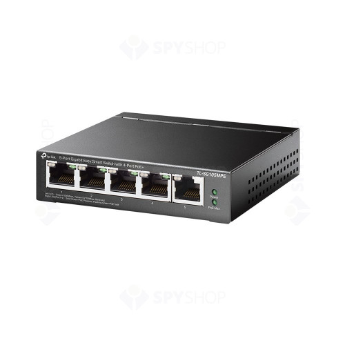 Switch cu 5 porturi Gigabite TP-link TL-SG105MPE, 10 Gbps, 7.44 Mpps, PoE,  fara administrare