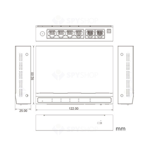 Switch cu 6 porturi SF6P-FHM, 1.2 Gbps, 0.89 Mpps, 1.000 MAC, PoE+