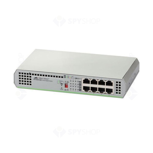 Switch cu 8 porturi Allied Telesis AT-GS910/8-50, 16 Gbps, 11.9 Mpps, 4.000 MAC, fara management