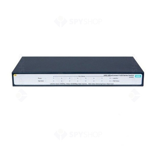 Switch cu 8 porturi Aruba JH330A, 16 Gbps, 11.8 Mpps, 4096 MAC, 1U, PoE+, fara management