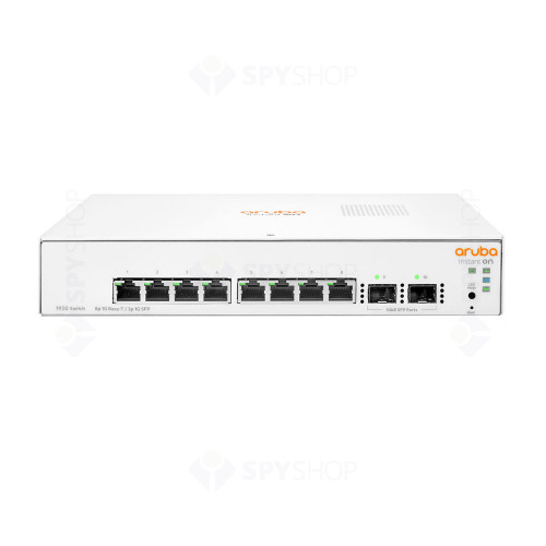 Switch cu 8 porturi Aruba JL680A, 20 Gbps, 14.88 Mpps, 2 porturi SFP, 1U, cu management