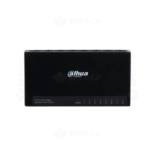 Switch cu 8 porturi Dahua PFS3008-8GT-L, 2000 MAC, 16 Gbps, fara management