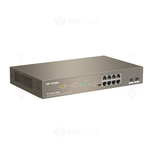 Switch cu 8 porturi IP-COM G1110P-8-150W, 20 Gbps, 14.9 Mpps, fara management