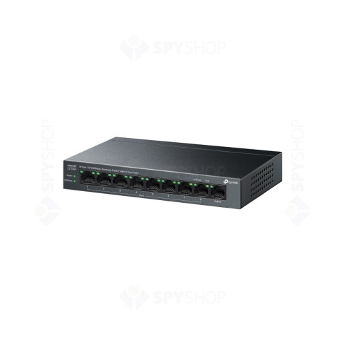 Switch cu 8 porturi TP-Link LS109P, 1.8 Gbps, 1.3392 Mpps, 250 m, plug&play, PoE