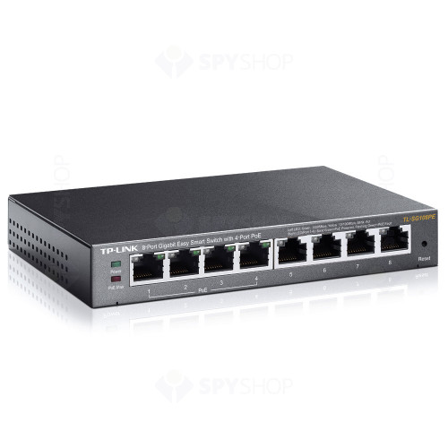 Switch cu 8 porturi TP-Link TL-SG108PE, 4 PoE, 1000Mbps, 4000 MAC