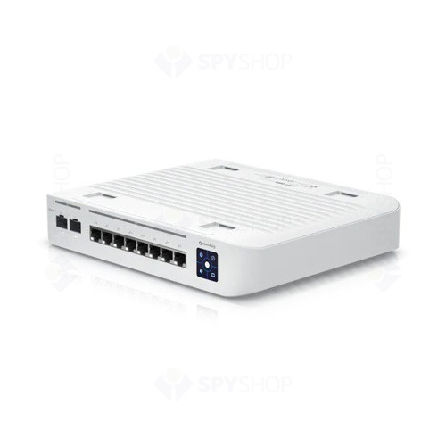 Switch cu 8 porturi Ubiquiti USW-ENTERPRISE-8-POE, 2 porturi SFP+, 80 Gbps, 59.52 Mpps, PoE, cu management