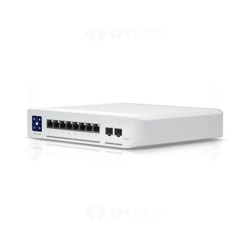 Switch cu 8 porturi Ubiquiti USW-ENTERPRISE-8-POE, 2 porturi SFP+, 80 Gbps, 59.52 Mpps, PoE, cu management