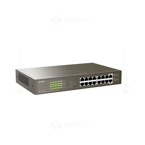 Switch Gigabite Tenda TEG1116P-16-150W, 16 porturi, 32 Gbps, 8000 MAC