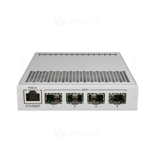 Switch pentru desktop MikroTik CRS305-1G-4S+IN, 1 port Gigabit, 4 porturi SFP+, 10/100/1000 Mbps, PoE