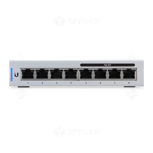 Switch PoE cu 8 porturi UniFi Ubiquiti US-8-60W, 16 Gbps, 4 porturi PoE, cu management