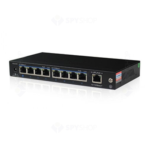 Switch PoE+ UTP1-SW0801-TP120, 8 porturi, 100 Mbps, fara management