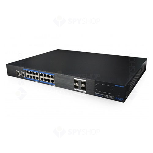 Switch profesional PoE UTP7516GE-POE-4GF, 16 porturi, 1000 Mbps, cu management