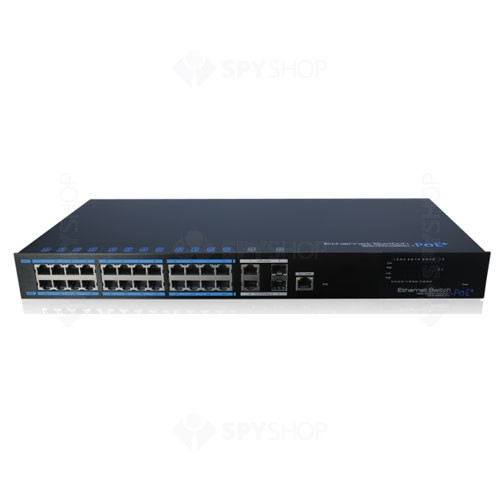 Switch profesional PoE+ UTP7224E-POE, 24 porturi, 10/100 Mbps  