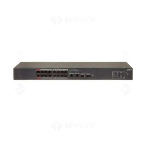 Switch rackabil cu 18 porturi Dahua CS4218-16ET-240, 16 porturi PoE, 10/100 Mbps, 2 SFP gigabit, cu cloud management