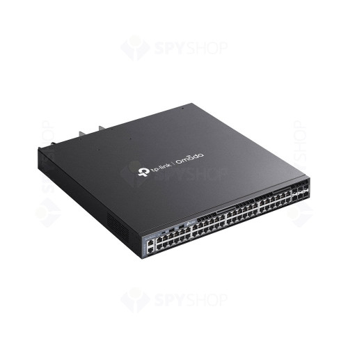 Switch rackabil Gigabite cu 48 porturi TP-Link SG6654XHP, 6 SFP, 160.7 Mpps, 216 Gbps, PoE, integrare Omada, cu administrare