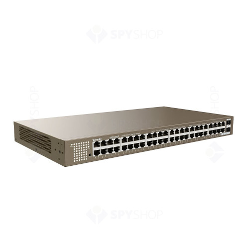 Switch rackabil Gigabite Tenda TEG1050F, 50 porturi, 100 Gbps, 16000 MAC, fara management