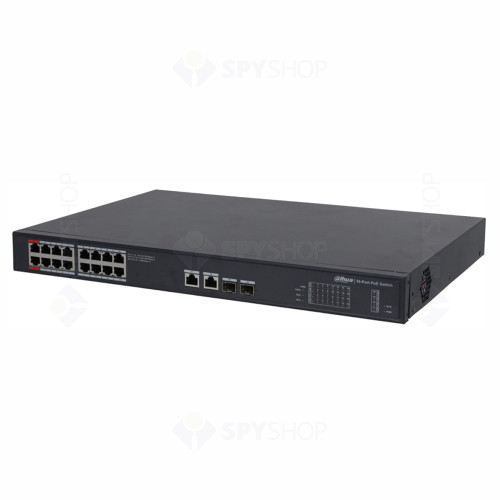 Switch cu 24 porturi PoE Dahua PFS3226-24ET-240, 8000 MAC, 8.8 Gbps, fara management, PoE